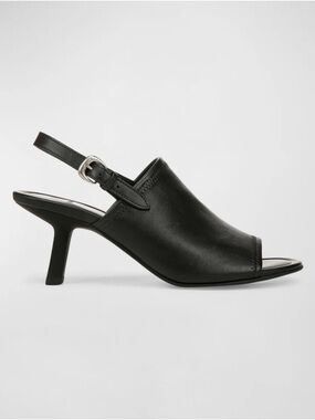 New Vince Jane Slingback Sandal Black Leather Sz 8